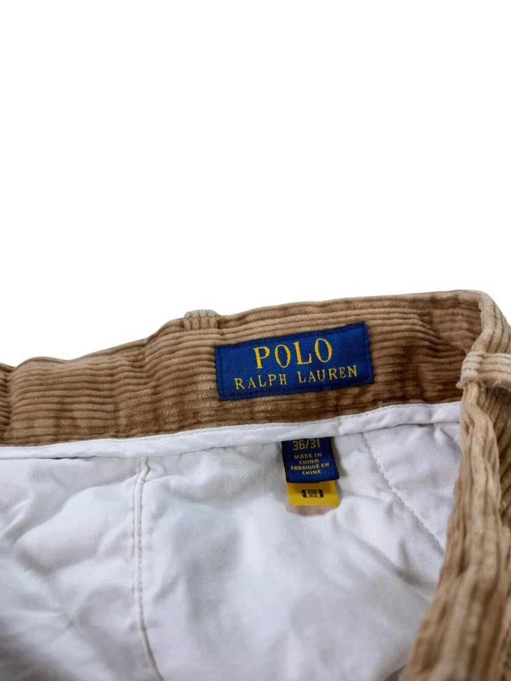 Polo Ralph Lauren Corduroy Pants Mens Size 36 x 31 Classic Fit Brown